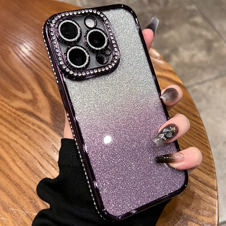 Diamond Gradient Glitter TPU Phone Case, For iPhone 16, For iPhone 15 Pro Max, For iPhone 15 Pro, For iPhone 15 Plus, For iPhone 15, For iPhone 14 Plus, For iPhone 14, For iPhone 14 Pro