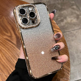 Diamond Gradient Glitter TPU Phone Case, For iPhone 16, For iPhone 15 Pro Max, For iPhone 15 Pro, For iPhone 15 Plus, For iPhone 15, For iPhone 14 Plus, For iPhone 14, For iPhone 14 Pro