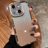 Diamond Gradient Glitter TPU Phone Case, For iPhone 16, For iPhone 15 Pro Max, For iPhone 15 Pro, For iPhone 15 Plus, For iPhone 15, For iPhone 14 Plus, For iPhone 14, For iPhone 14 Pro