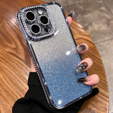 Diamond Gradient Glitter TPU Phone Case, For iPhone 14 Pro Max, For iPhone 13 Pro Max, For iPhone 13 Pro, For iPhone 13, For iPhone 12, For iPhone 12 Pro Max, For iPhone  12 Pro, For iPhone 11 Pro Max