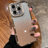 Diamond Gradient Glitter TPU Phone Case, For iPhone 14 Pro Max, For iPhone 13 Pro Max, For iPhone 13 Pro, For iPhone 13, For iPhone 12, For iPhone 12 Pro Max, For iPhone  12 Pro, For iPhone 11 Pro Max