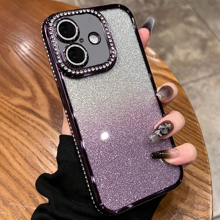 Diamond Gradient Glitter TPU Phone Case, For iPhone 16, For iPhone 15 Pro Max, For iPhone 15 Pro, For iPhone 15 Plus, For iPhone 15, For iPhone 14 Plus, For iPhone 14, For iPhone 14 Pro