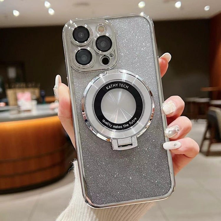 Electroplated Holder Gradient Glitter MagSafe Phone Case, For iPhone 16, For iPhone 15 Pro Max, For iPhone 15 Pro, For iPhone 15 Plus, For iPhone 15, For iPhone 14 Plus, For iPhone 14, For iPhone 14 Pro