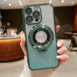 Electroplated Holder Gradient Glitter MagSafe Phone Case, For iPhone 16, For iPhone 15 Pro Max, For iPhone 15 Pro, For iPhone 15 Plus, For iPhone 15, For iPhone 14 Plus, For iPhone 14, For iPhone 14 Pro