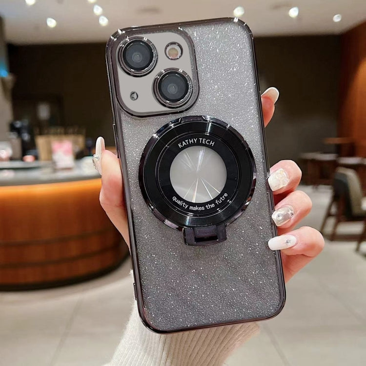 Electroplated Holder Gradient Glitter MagSafe Phone Case, For iPhone 16, For iPhone 15 Pro Max, For iPhone 15 Pro, For iPhone 15 Plus, For iPhone 15, For iPhone 14 Plus, For iPhone 14, For iPhone 14 Pro
