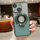 Electroplated Holder Gradient Glitter MagSafe Phone Case, For iPhone 16, For iPhone 15 Pro Max, For iPhone 15 Pro, For iPhone 15 Plus, For iPhone 15, For iPhone 14 Plus, For iPhone 14, For iPhone 14 Pro