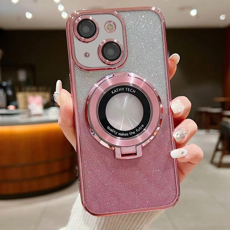 Electroplated Holder Gradient Glitter MagSafe Phone Case, For iPhone 16, For iPhone 15 Pro Max, For iPhone 15 Pro, For iPhone 15 Plus, For iPhone 15, For iPhone 14 Plus, For iPhone 14, For iPhone 14 Pro