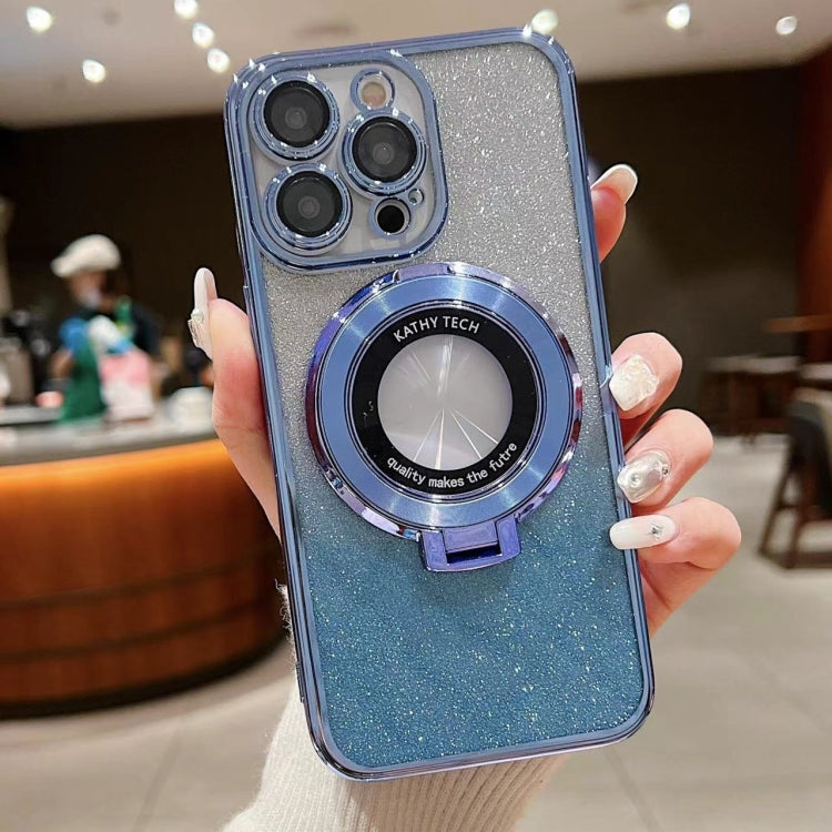 Electroplated Holder Gradient Glitter MagSafe Phone Case, For iPhone 14 Pro Max, For iPhone 7 / 8 / SE 2022, For iPhone 13 Pro Max, For iPhone 13 Pro, For iPhone 13, For iPhone 13 mini, For iPhone 12, For iPhone 12 Pro Max