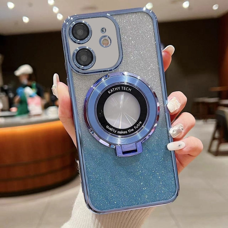 Electroplated Holder Gradient Glitter MagSafe Phone Case, For iPhone 14 Pro Max, For iPhone 7 / 8 / SE 2022, For iPhone 13 Pro Max, For iPhone 13 Pro, For iPhone 13, For iPhone 13 mini, For iPhone 12, For iPhone 12 Pro Max