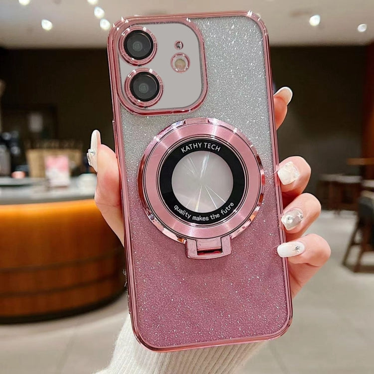Electroplated Holder Gradient Glitter MagSafe Phone Case, For iPhone 14 Pro Max, For iPhone 7 / 8 / SE 2022, For iPhone 13 Pro Max, For iPhone 13 Pro, For iPhone 13, For iPhone 13 mini, For iPhone 12, For iPhone 12 Pro Max