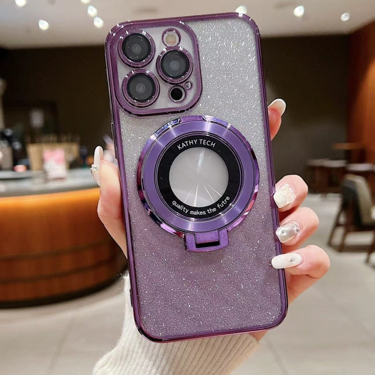 Electroplated Holder Gradient Glitter MagSafe Phone Case, For iPhone 14 Pro Max, For iPhone 7 / 8 / SE 2022, For iPhone 13 Pro Max, For iPhone 13 Pro, For iPhone 13, For iPhone 13 mini, For iPhone 12, For iPhone 12 Pro Max