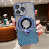 Electroplated Holder Gradient Glitter MagSafe Phone Case, For iPhone  12 Pro, For iPhone 12 mini, For iPhone 11 Pro Max, For iPhone  11, For iPhone 11 Pro, For iPhone X / XS, For iPhone XR, For iPhone XS Max