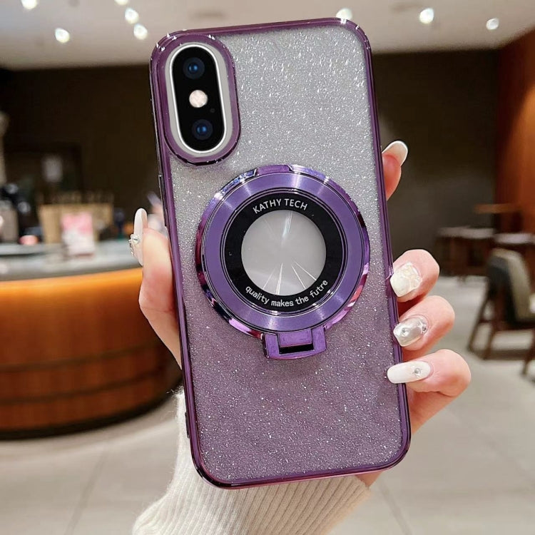 Electroplated Holder Gradient Glitter MagSafe Phone Case, For iPhone  12 Pro, For iPhone 12 mini, For iPhone 11 Pro Max, For iPhone  11, For iPhone 11 Pro, For iPhone X / XS, For iPhone XR, For iPhone XS Max