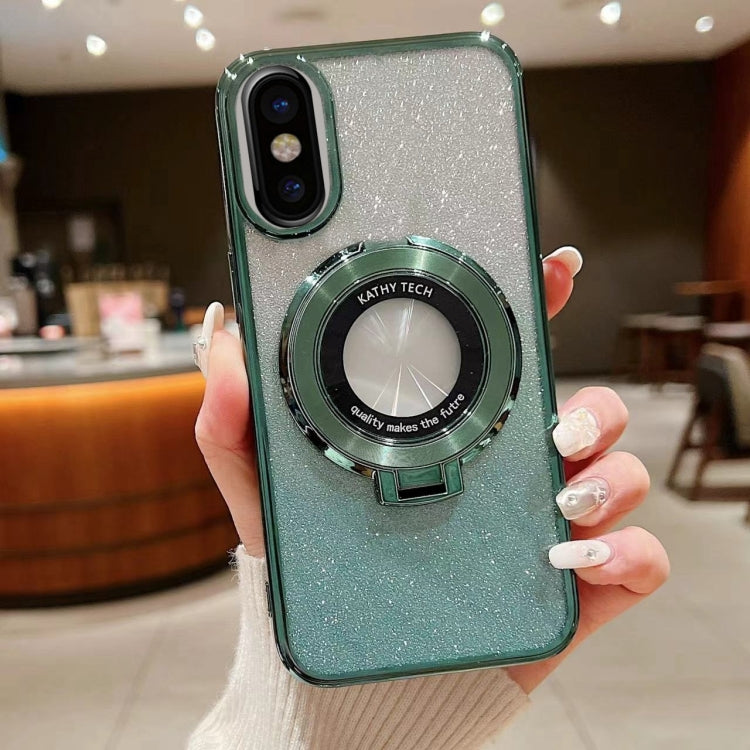 Electroplated Holder Gradient Glitter MagSafe Phone Case, For iPhone  12 Pro, For iPhone 12 mini, For iPhone 11 Pro Max, For iPhone  11, For iPhone 11 Pro, For iPhone X / XS, For iPhone XR, For iPhone XS Max