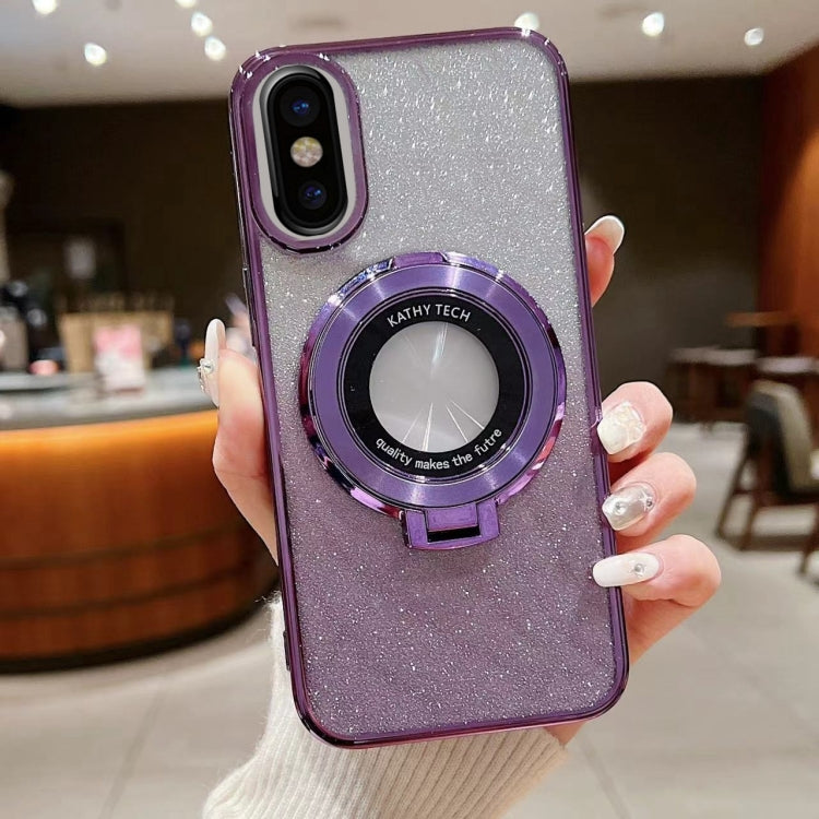 Electroplated Holder Gradient Glitter MagSafe Phone Case, For iPhone  12 Pro, For iPhone 12 mini, For iPhone 11 Pro Max, For iPhone  11, For iPhone 11 Pro, For iPhone X / XS, For iPhone XR, For iPhone XS Max