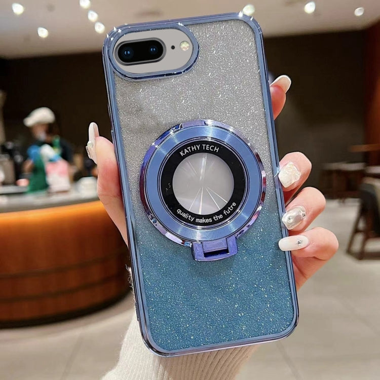 Electroplated Holder Gradient Glitter MagSafe Phone Case, For  iPhone 7 Plus / 8 Plus