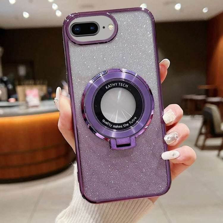 Electroplated Holder Gradient Glitter MagSafe Phone Case, For  iPhone 7 Plus / 8 Plus