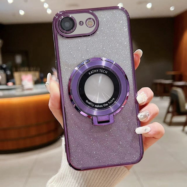 Electroplated Holder Gradient Glitter MagSafe Phone Case, For iPhone 14 Pro Max, For iPhone 7 / 8 / SE 2022, For iPhone 13 Pro Max, For iPhone 13 Pro, For iPhone 13, For iPhone 13 mini, For iPhone 12, For iPhone 12 Pro Max