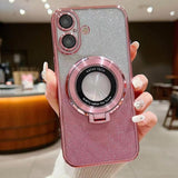 Electroplated Holder Gradient Glitter MagSafe Phone Case, For iPhone 16, For iPhone 15 Pro Max, For iPhone 15 Pro, For iPhone 15 Plus, For iPhone 15, For iPhone 14 Plus, For iPhone 14, For iPhone 14 Pro