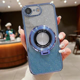Electroplated Holder Gradient Glitter MagSafe Phone Case, For iPhone 17e / 16e, For iPhone 17 Pro Max, For iPhone 17 Pro, For iPhone 17, For iPhone Air, For iPhone 16 Pro Max, For iPhone 16 Pro, For iPhone 16 Plus