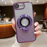 Electroplated Holder Gradient Glitter MagSafe Phone Case, For iPhone 17e / 16e, For iPhone 17 Pro Max, For iPhone 17 Pro, For iPhone 17, For iPhone Air, For iPhone 16 Pro Max, For iPhone 16 Pro, For iPhone 16 Plus