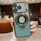 Electroplated Holder Gradient Glitter MagSafe Phone Case, For iPhone 17e / 16e, For iPhone 17 Pro Max, For iPhone 17 Pro, For iPhone 17, For iPhone Air, For iPhone 16 Pro Max, For iPhone 16 Pro, For iPhone 16 Plus