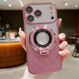 Electroplated Holder Gradient Glitter MagSafe Phone Case, For iPhone 17e / 16e, For iPhone 17 Pro Max, For iPhone 17 Pro, For iPhone 17, For iPhone Air, For iPhone 16 Pro Max, For iPhone 16 Pro, For iPhone 16 Plus