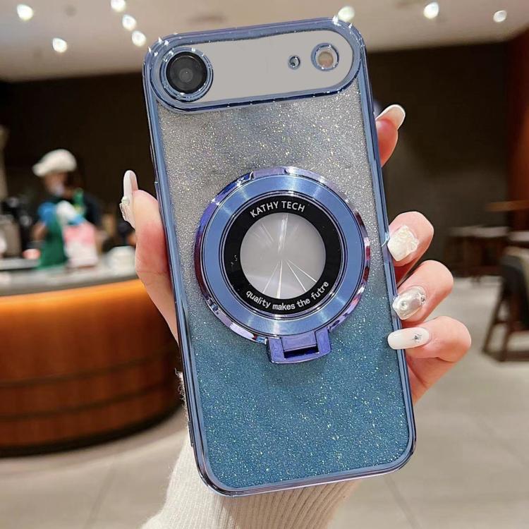 Electroplated Holder Gradient Glitter MagSafe Phone Case, For iPhone 17e / 16e, For iPhone 17 Pro Max, For iPhone 17 Pro, For iPhone 17, For iPhone Air, For iPhone 16 Pro Max, For iPhone 16 Pro, For iPhone 16 Plus