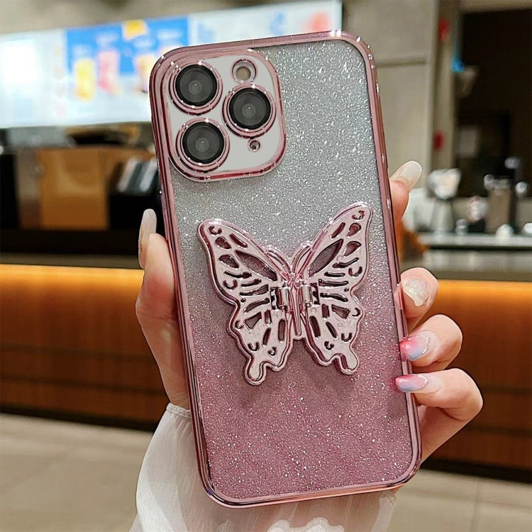Electroplated Gradient Glitter 3D Butterfly TPU Phone Case, For iPhone 11 Pro, For iPhone X / XS, For iPhone XR, For iPhone XS Max, For iPhone 7 Plus / 8 Plus