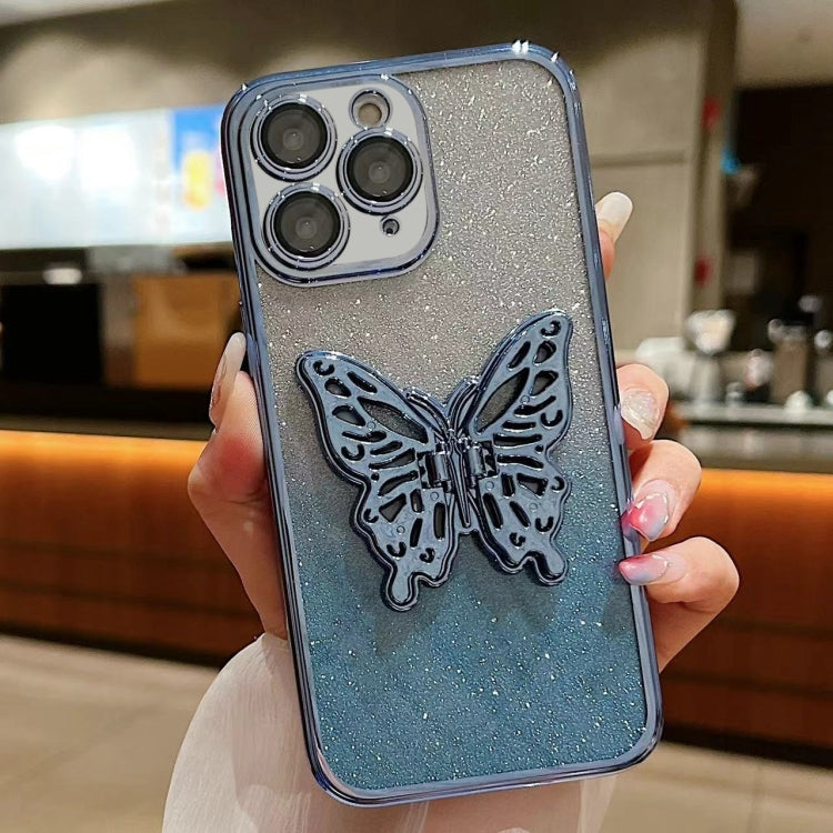 Electroplated Gradient Glitter 3D Butterfly TPU Phone Case, For iPhone 11 Pro, For iPhone X / XS, For iPhone XR, For iPhone XS Max, For iPhone 7 Plus / 8 Plus
