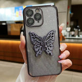 Electroplated Gradient Glitter 3D Butterfly TPU Phone Case, For iPhone 11 Pro, For iPhone X / XS, For iPhone XR, For iPhone XS Max, For iPhone 7 Plus / 8 Plus