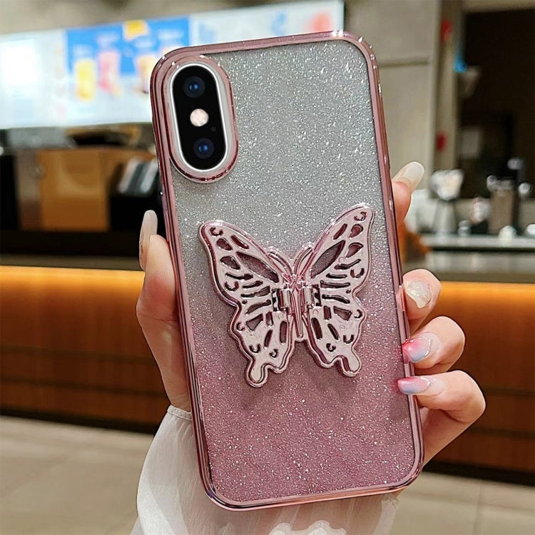 Electroplated Gradient Glitter 3D Butterfly TPU Phone Case, For iPhone 11 Pro, For iPhone X / XS, For iPhone XR, For iPhone XS Max, For iPhone 7 Plus / 8 Plus