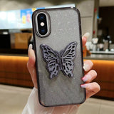 Electroplated Gradient Glitter 3D Butterfly TPU Phone Case, For iPhone 11 Pro, For iPhone X / XS, For iPhone XR, For iPhone XS Max, For iPhone 7 Plus / 8 Plus
