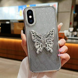 Electroplated Gradient Glitter 3D Butterfly TPU Phone Case, For iPhone 11 Pro, For iPhone X / XS, For iPhone XR, For iPhone XS Max, For iPhone 7 Plus / 8 Plus
