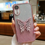 Electroplated Gradient Glitter 3D Butterfly TPU Phone Case, For iPhone 11 Pro, For iPhone X / XS, For iPhone XR, For iPhone XS Max, For iPhone 7 Plus / 8 Plus