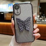 Electroplated Gradient Glitter 3D Butterfly TPU Phone Case, For iPhone 11 Pro, For iPhone X / XS, For iPhone XR, For iPhone XS Max, For iPhone 7 Plus / 8 Plus