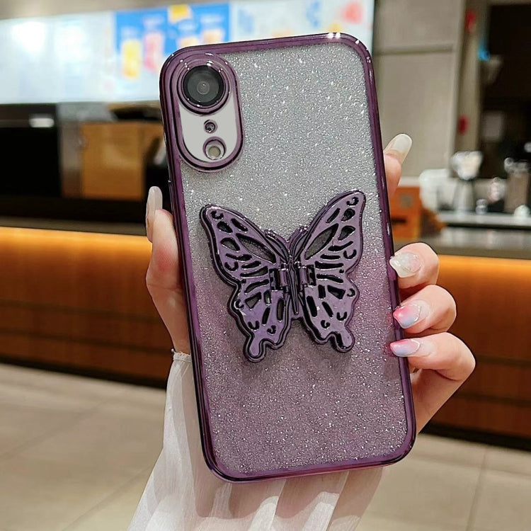 Electroplated Gradient Glitter 3D Butterfly TPU Phone Case, For iPhone 11 Pro, For iPhone X / XS, For iPhone XR, For iPhone XS Max, For iPhone 7 Plus / 8 Plus