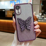 Electroplated Gradient Glitter 3D Butterfly TPU Phone Case, For iPhone 11 Pro, For iPhone X / XS, For iPhone XR, For iPhone XS Max, For iPhone 7 Plus / 8 Plus