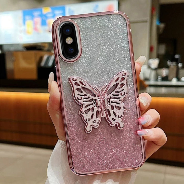Electroplated Gradient Glitter 3D Butterfly TPU Phone Case, For iPhone 11 Pro, For iPhone X / XS, For iPhone XR, For iPhone XS Max, For iPhone 7 Plus / 8 Plus