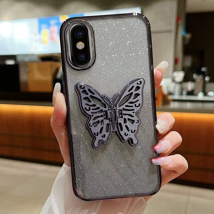 Electroplated Gradient Glitter 3D Butterfly TPU Phone Case, For iPhone 11 Pro, For iPhone X / XS, For iPhone XR, For iPhone XS Max, For iPhone 7 Plus / 8 Plus