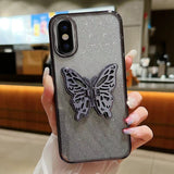 Electroplated Gradient Glitter 3D Butterfly TPU Phone Case, For iPhone 11 Pro, For iPhone X / XS, For iPhone XR, For iPhone XS Max, For iPhone 7 Plus / 8 Plus