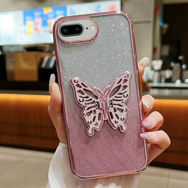 Electroplated Gradient Glitter 3D Butterfly TPU Phone Case, For iPhone 11 Pro, For iPhone X / XS, For iPhone XR, For iPhone XS Max, For iPhone 7 Plus / 8 Plus