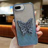 Electroplated Gradient Glitter 3D Butterfly TPU Phone Case, For iPhone 11 Pro, For iPhone X / XS, For iPhone XR, For iPhone XS Max, For iPhone 7 Plus / 8 Plus