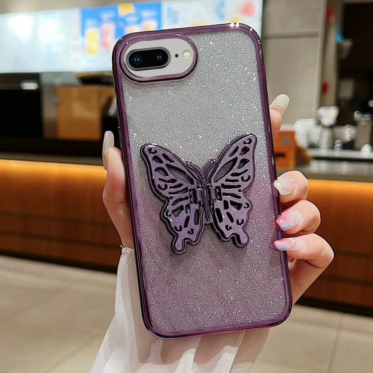 Electroplated Gradient Glitter 3D Butterfly TPU Phone Case, For iPhone 11 Pro, For iPhone X / XS, For iPhone XR, For iPhone XS Max, For iPhone 7 Plus / 8 Plus