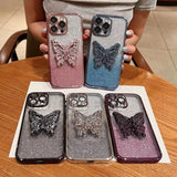Electroplated Gradient Glitter 3D Butterfly TPU Phone Case, For iPhone 11 Pro, For iPhone X / XS, For iPhone XR, For iPhone XS Max, For iPhone 7 Plus / 8 Plus