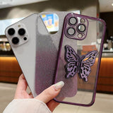Electroplated Gradient Glitter 3D Butterfly TPU Phone Case, For iPhone 11 Pro, For iPhone X / XS, For iPhone XR, For iPhone XS Max, For iPhone 7 Plus / 8 Plus