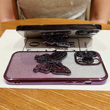 Electroplated Gradient Glitter 3D Butterfly TPU Phone Case, For iPhone 11 Pro, For iPhone X / XS, For iPhone XR, For iPhone XS Max, For iPhone 7 Plus / 8 Plus