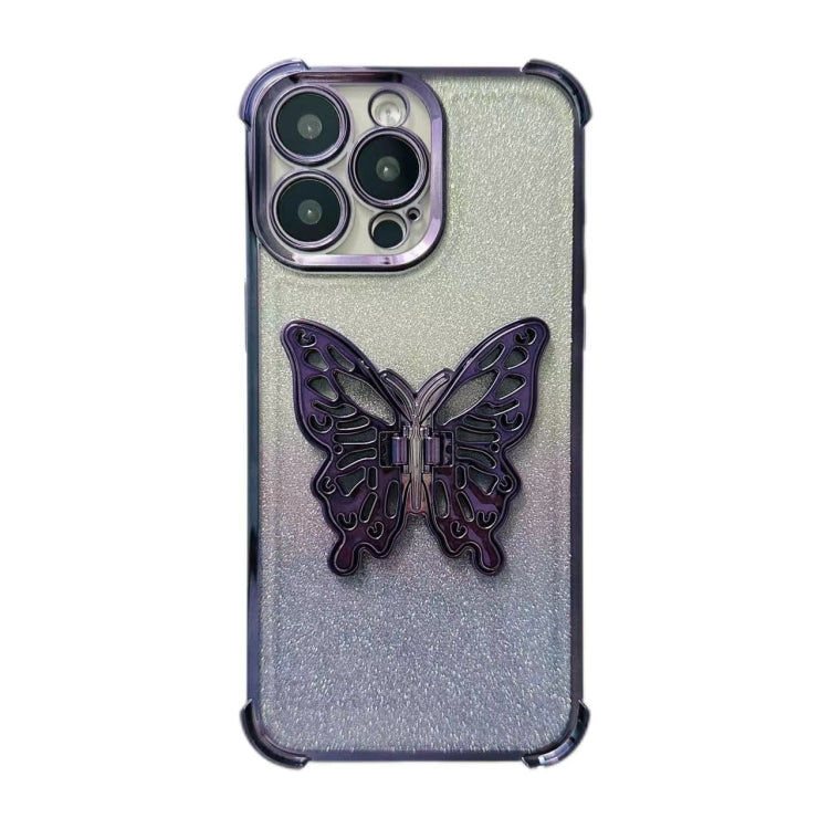 Electroplated Glitter 3D Butterfly Four-corner Shockproof TPU Phone Case, For iPhone X / XS, For iPhone XR, For iPhone XS Max, For iPhone 7 Plus / 8 Plus