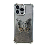 Electroplated Glitter 3D Butterfly Four-corner Shockproof TPU Phone Case, For iPhone X / XS, For iPhone XR, For iPhone XS Max, For iPhone 7 Plus / 8 Plus