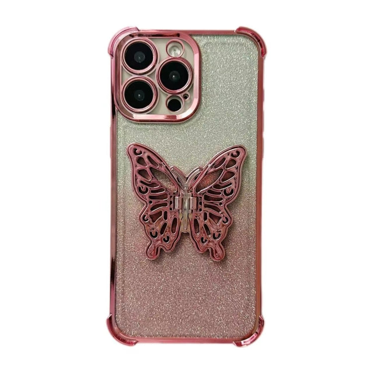 Electroplated Glitter 3D Butterfly Four-corner Shockproof TPU Phone Case, For iPhone X / XS, For iPhone XR, For iPhone XS Max, For iPhone 7 Plus / 8 Plus